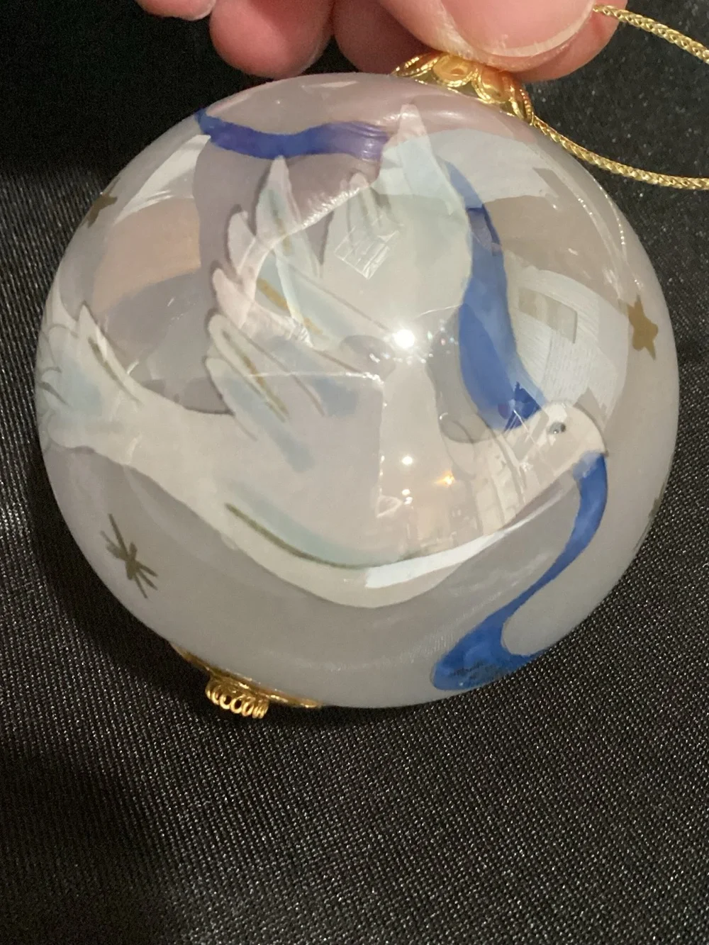Vintage 2004 Li Bien Peace Doves Christmas Ornament with Velvet Box